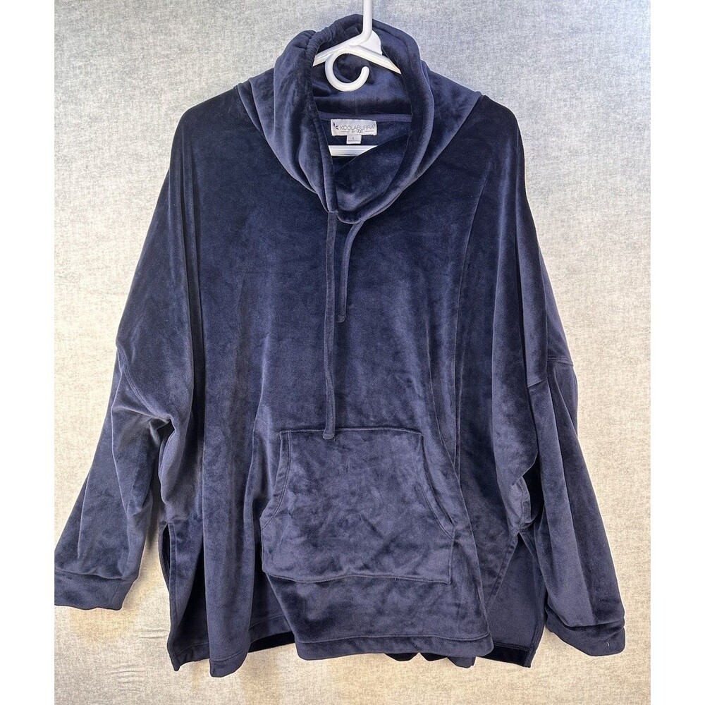 KOOLABURRA BY UGG Womens Blue Fleece Hoodie Sweatshirt Size L Pullover Shrug